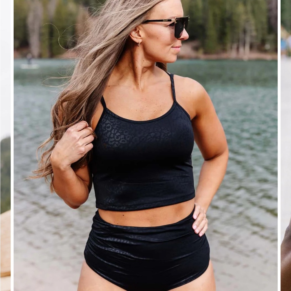 KIAVA Black High-Waist Tank Bikini Set